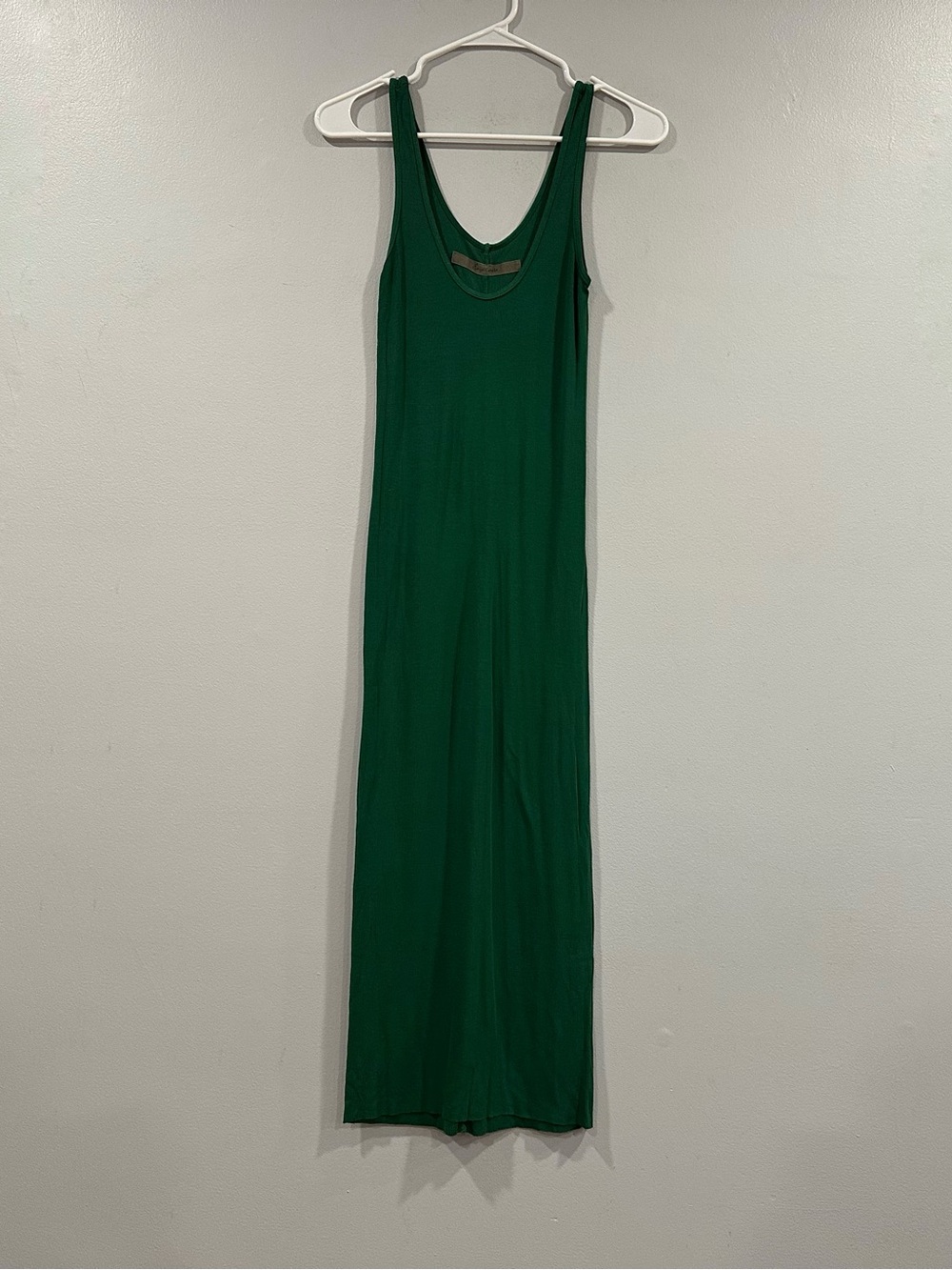 Enza Costa Ribbed Tank Dress Sleeveless Emerald Green